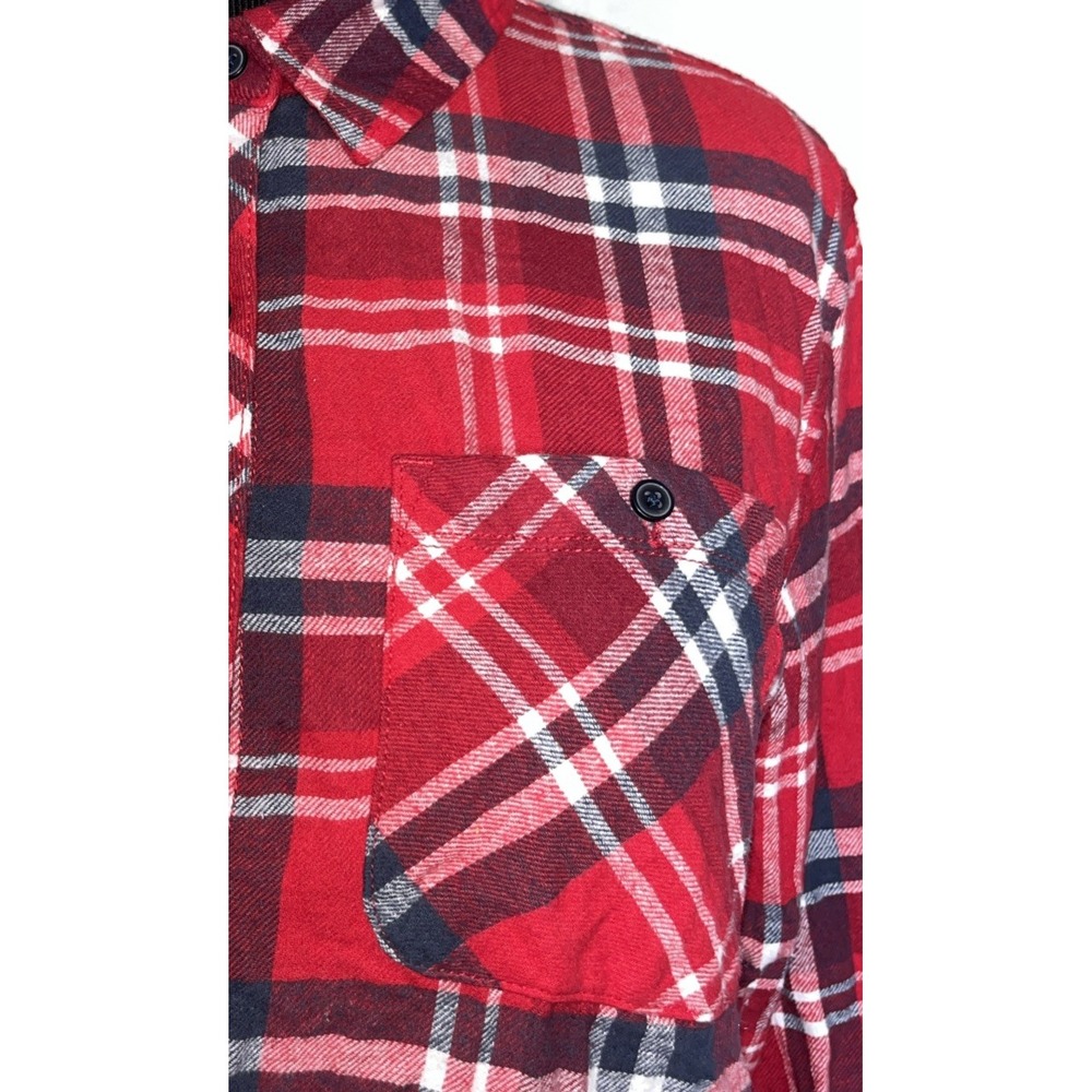Eddie Bauer Red Plaid Long Sleeve Shirt Women's Size Large Western Rodeo - Picture 8 of 12